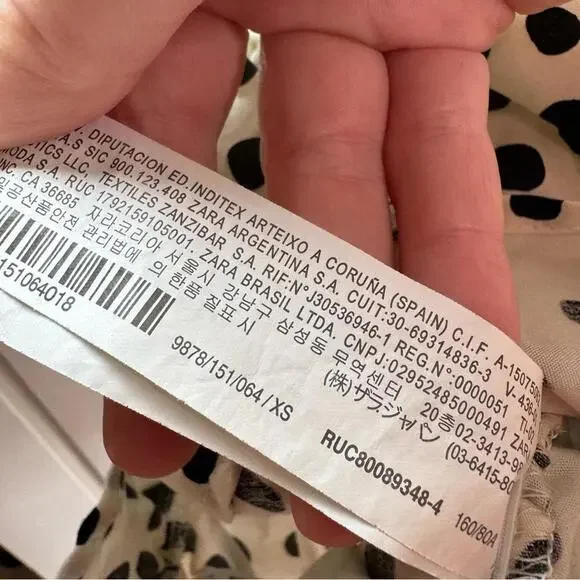 Zara Polka Dot Ruched Puff Cap Sleeve Ruffle Hem Mini Dress - Picture 8 of 9